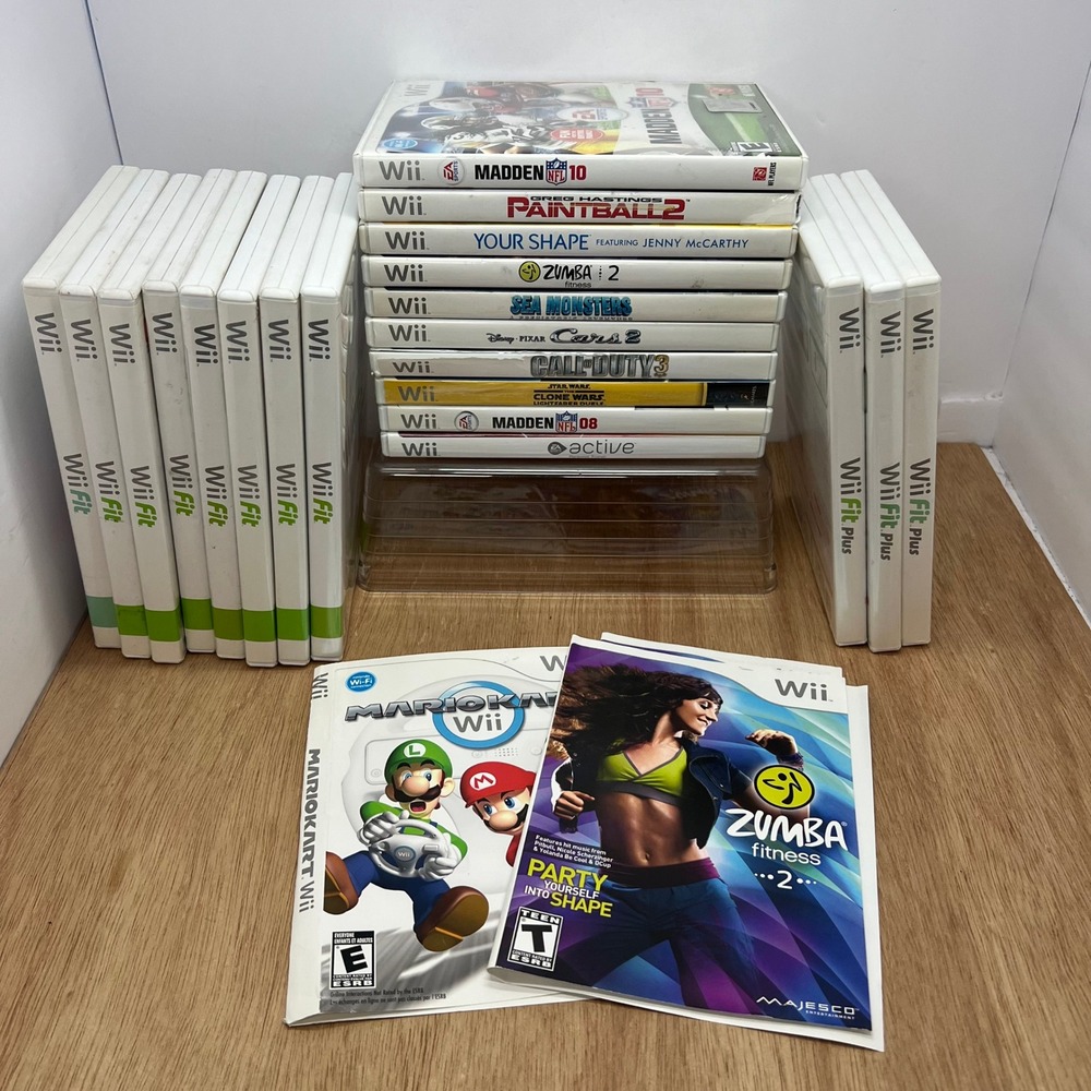 Nintendo Wii Video Game Lot 21 Games Wii Fit Madden COD Star Wars Tested Covers